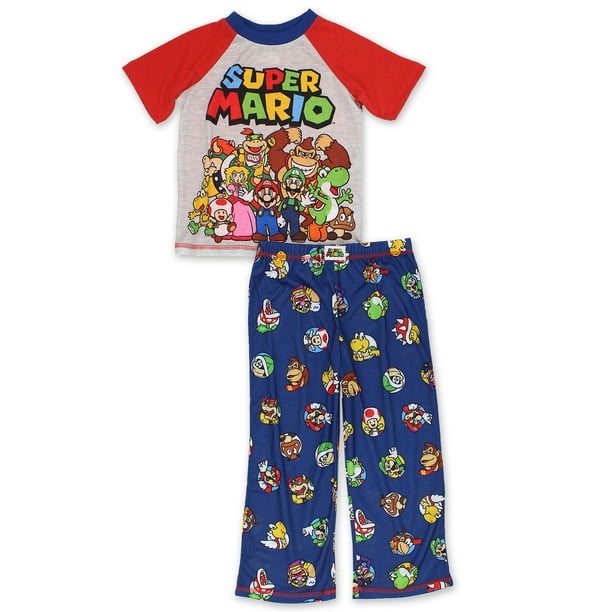 Super Mario Kids Boys Anime Outfit Pajamas Outfit Clothing Pants Party Playsuit 